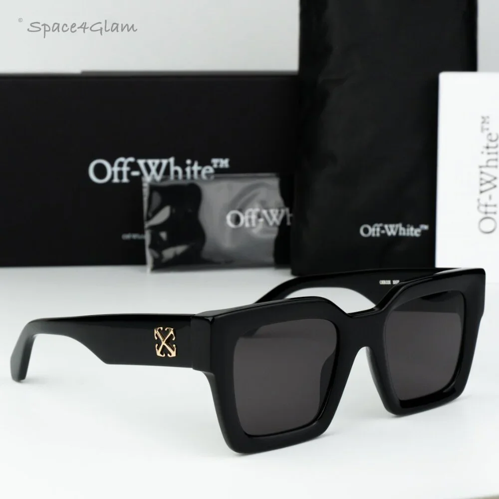 Off-White Men Sunglasses Black Grey Square OERI13I JACKSON 1007 NEW AUTHENTIC
